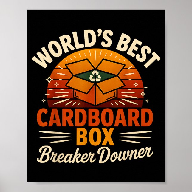 Poster Funny Cardboard Box Breaker Downer Sarcastic Retro (Devant)