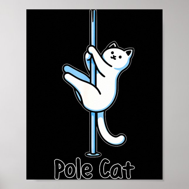 Poster Funny Cat Le Dancing Or Is It A Lecat Wordplay Jok (Devant)