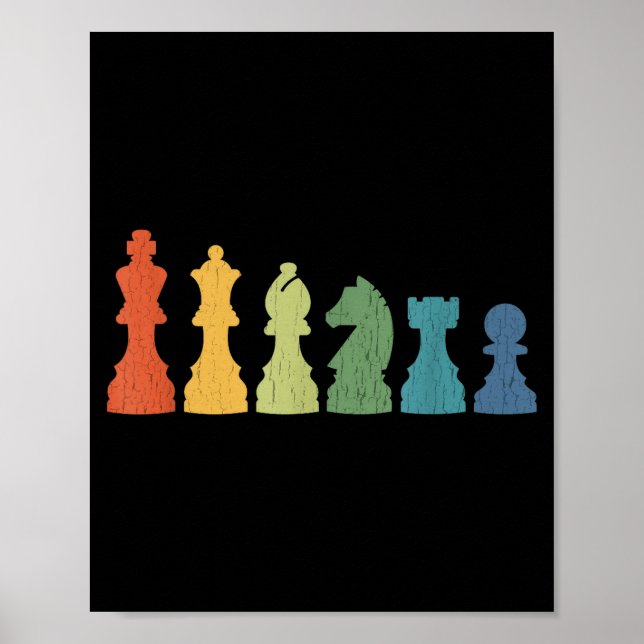 Poster Funny Chess Eces Board Game Lover Player Themed Ch (Devant)