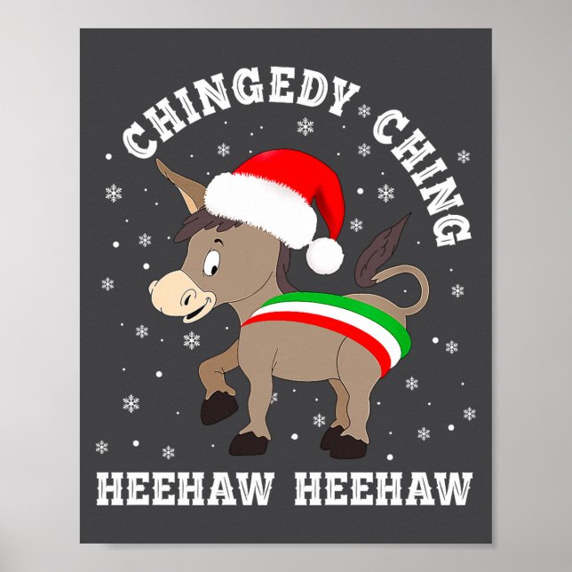 Poster Funny Chingedy Ching Hee Haw Santa Merry Christmas (Devant)