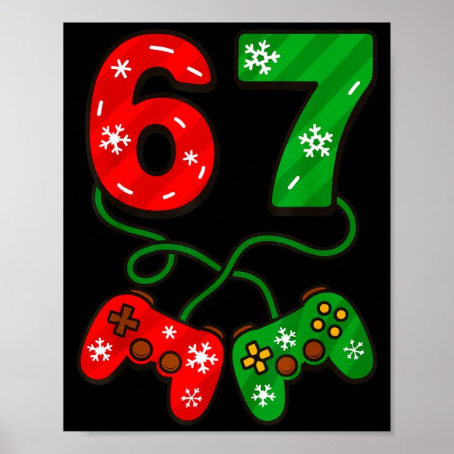 Poster Funny Christmas 67 Meme Six Seven Video Games Game (Devant)