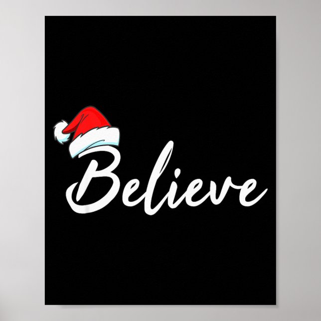 Poster Funny Christmas Believe Santa Pajama Outfit Men &a (Devant)