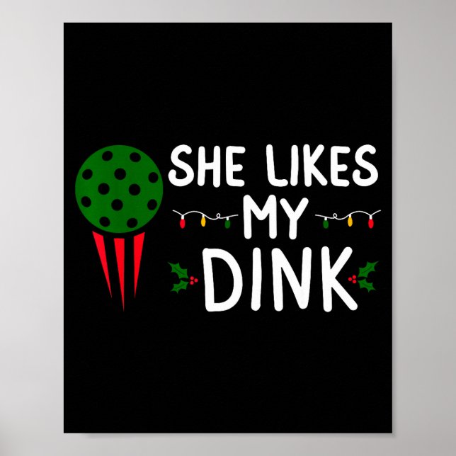 Poster Funny Christmas Ckleball She Likes My Drink Outfit (Devant)