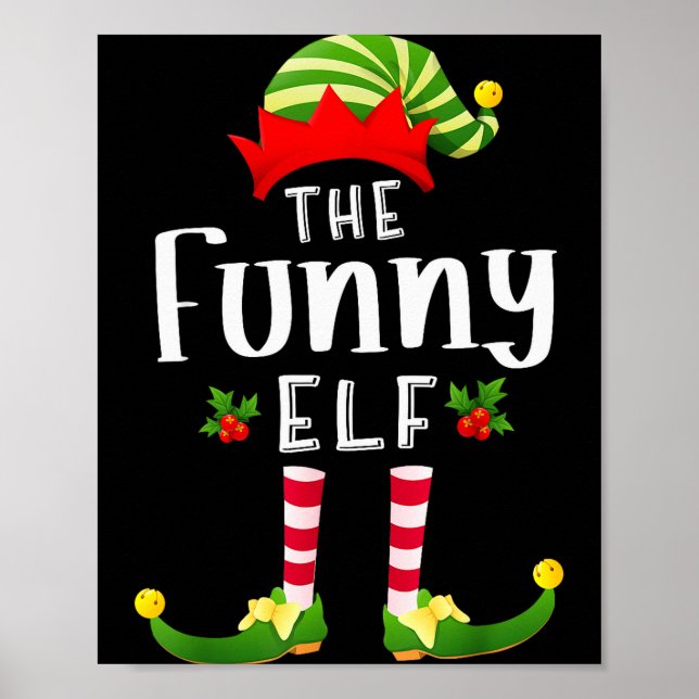 Poster Funny Christmas Elf Matching Pajama X-mas Party  (Devant)