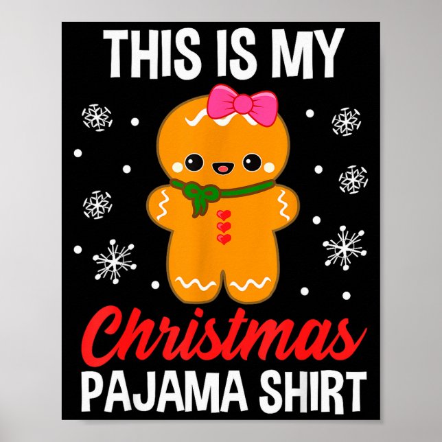Poster Funny Christmas Gingerbread Man Pajama Pj Outfit G (Devant)