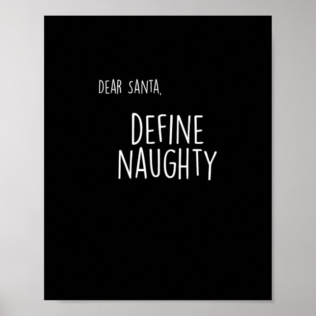 Poster Funny Christmas Naughty Nice Santa Checklist  (Devant)