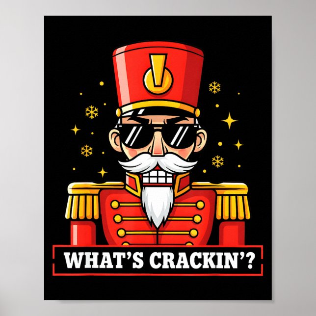 Poster Funny Christmas Whats Crackin Nutcracker Men Kids  (Devant)