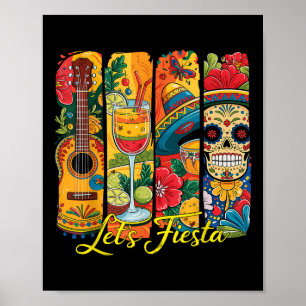 Poster Funny Cinco De Mayo Lets Fiesta Sombrero Casquette
