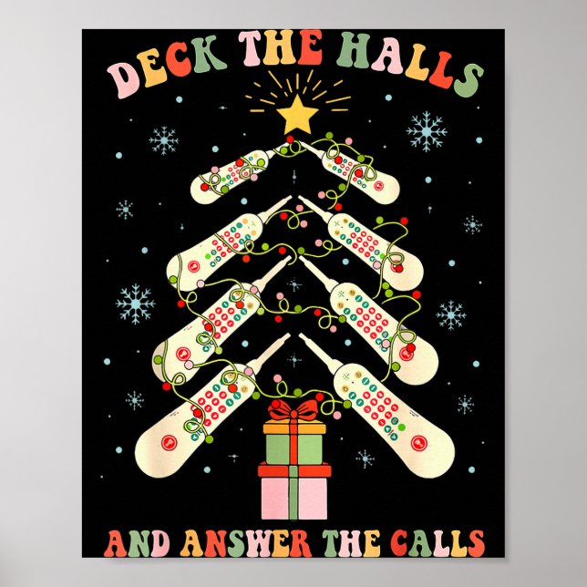 Poster Funny Cna Nurse Christmas Medical Xmas Trees Nursi (Devant)