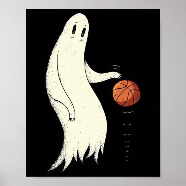 Poster Funny Cool Ghost Dribbling Sketll - Halloween Sket (Devant)