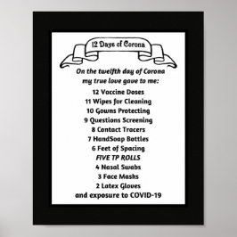 Poster Funny Corona Chanson cadeau : Douze jours de Coron
