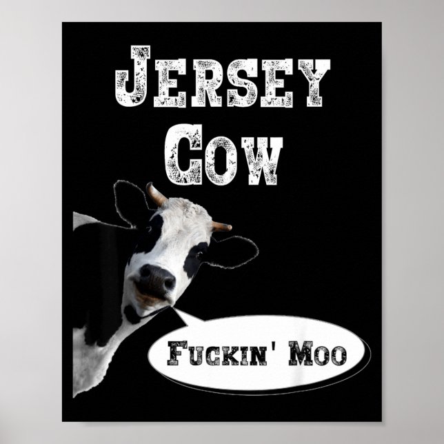 Poster Funny Cow Shirt New Jersey Cow Lover Farm Animal R (Devant)