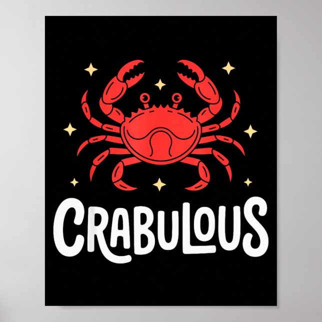 Poster Funny Crab Art For Men Women Kids Crabby Crabbing  (Devant)