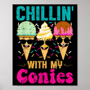 Poster Funny Crème de glace Cones de plage d'été
