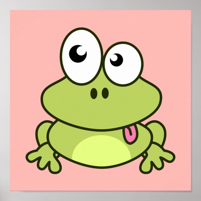 Poster Funny cute frog cartoon nursery (Devant)