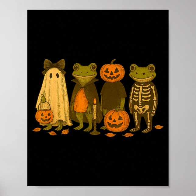 Poster Funny Cute Frog Halloween Costumes  (Devant)