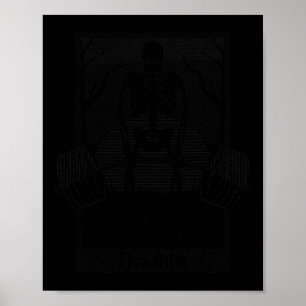 Poster Funny Deadlifts Weightlifter Skeleton Halloween Gy