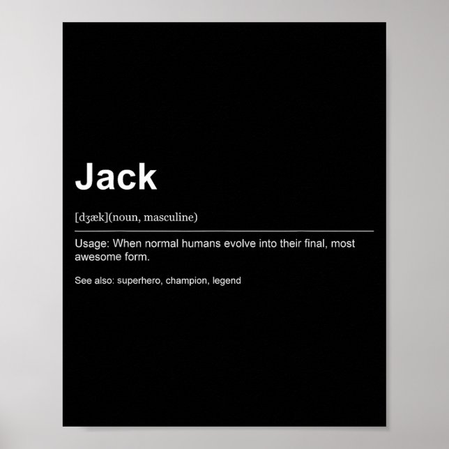 Poster Funny Definition Quote For The Name Jack _  (Devant)