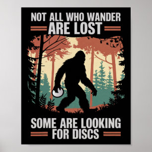 Poster Funny Disc Golf Bigfoot Hommes Femmes Joueur de Di