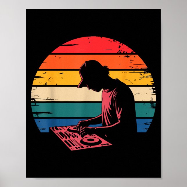 Poster Funny Dj Art Men Women Music Producer Disc Jockey  (Devant)