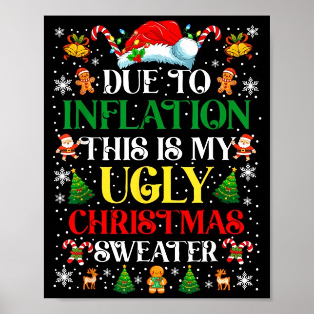 Poster Funny Due To Inflation Ugly Christmas Sweaters For (Devant)