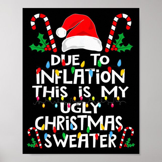 Poster Funny Due To Inflation Ugly Christmas Sweaters For (Devant)