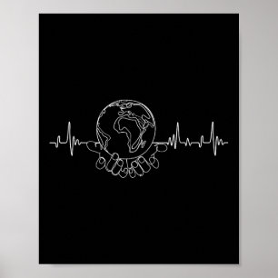 Poster Funny Earth Planet sur Heartbeat Jour des terres 5