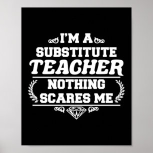 Poster Funny Enseignant de substitution Enseignant présco