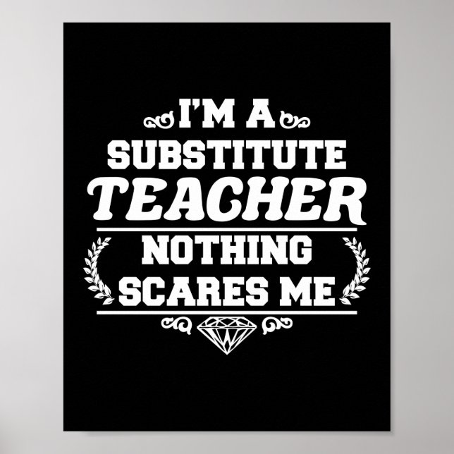 Poster Funny Enseignant de substitution Enseignant présco (Devant)