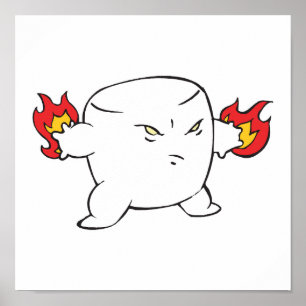 Poster funny evil roasted marshmallow