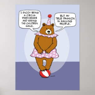 Poster Funny Express Ours Cirque Son Véritable Passion