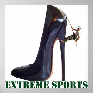 Poster Funny Extreme Sports - Escalade de chaussures