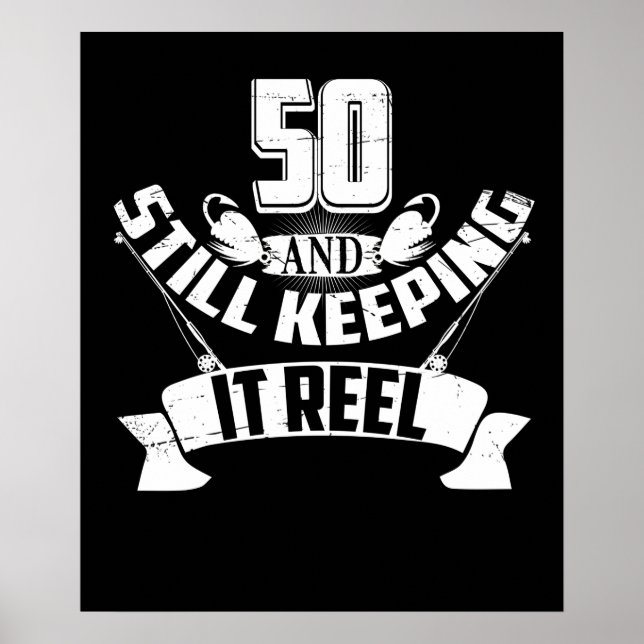 Poster Funny Fishing 50th Birthday Venin Fisherman 50 Yea (Devant)