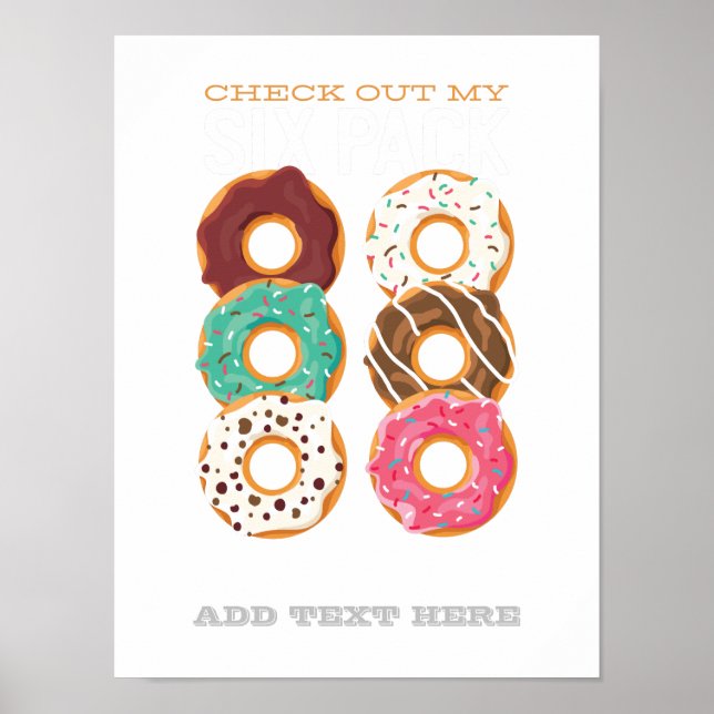 Poster Funny Fitness Checout My SIX Pack Donuts Fat (Devant)