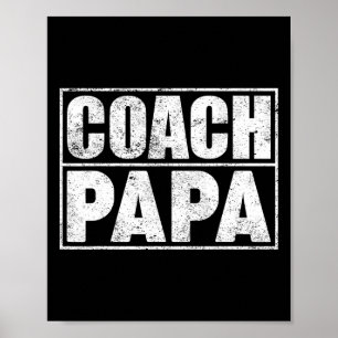 Poster Funny Football Football entraîneur de basket Papa