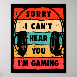 Poster Funny Gamer Shirt pour Ados garçons Jeu vidéo pour