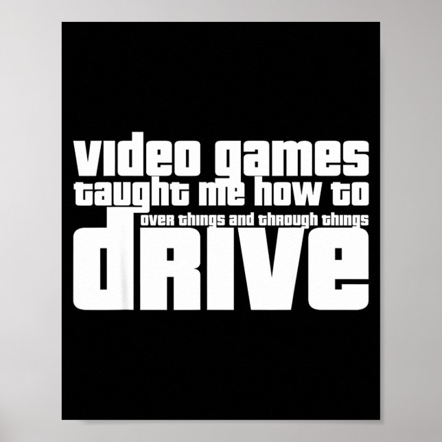 Poster Funny Gaming New Driver Video Game Driving Instruc (Devant)