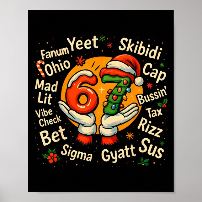 Poster Funny Gen Z Christmas 67 Meme Holiday Trendy  (Devant)