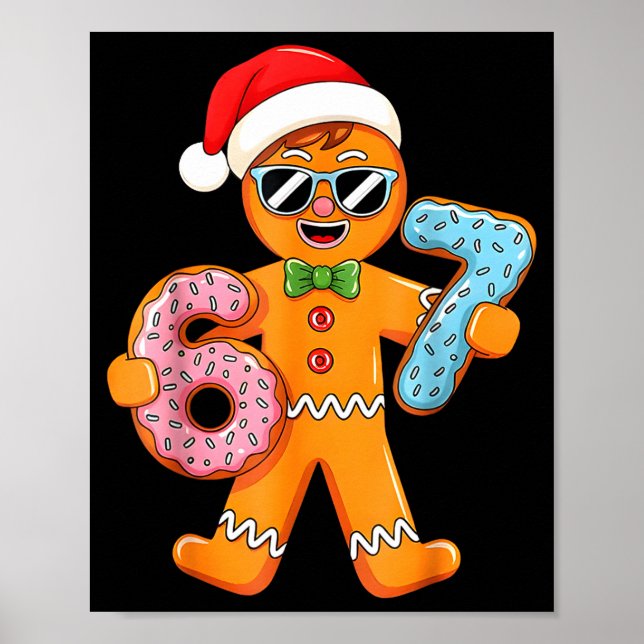 Poster Funny Gingerbread Six Seven 67 Ice Cream Drip Chri (Devant)