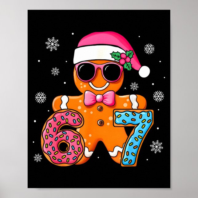 Poster Funny Gingerbread Six Seven 67 Ice Cream Drip Chri (Devant)
