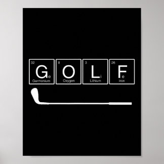 Poster Funny Golf Éléments chimiques Table périodique Gol