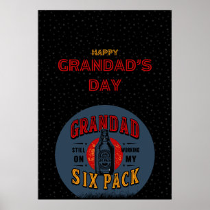 Poster Funny Grandpa Six Pack - Bière Fête des pèr