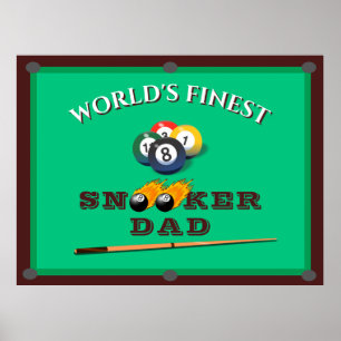 Poster Funny Green Pool Table Snooker Papa Fête des pères