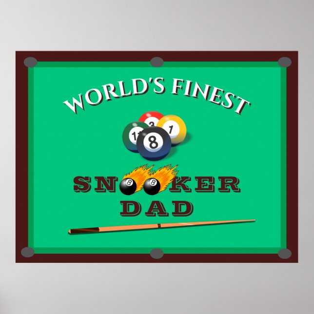 Poster Funny Green Pool Table Snooker Papa Fête des pères (Devant)