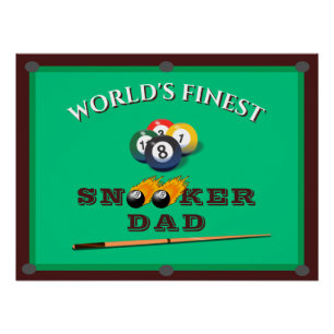 Poster Funny Green Pool Table Snooker Papa Fête des pères