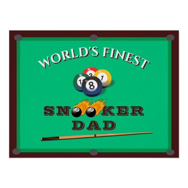 Poster Funny Green Pool Table Snooker Papa Fête des pères (Devant)