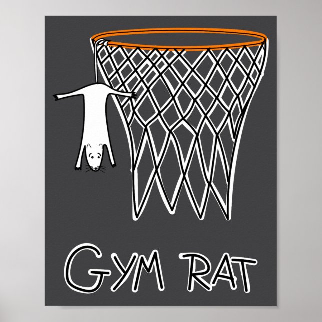 Poster Funny Gym Rat Basketball Hoop  (Devant)