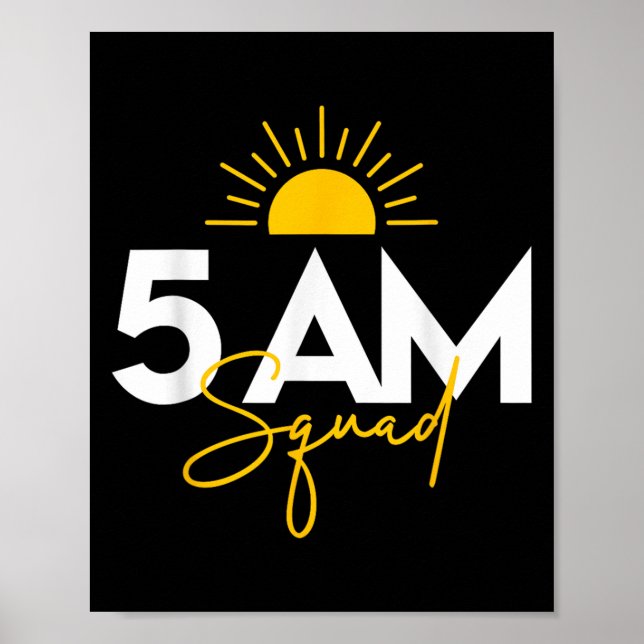 Poster Funny Gym Workout Lovers Fitness Crew - 5 Am Squad (Devant)