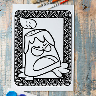 Poster Funny Halloween Angry Candle Coloriage Page