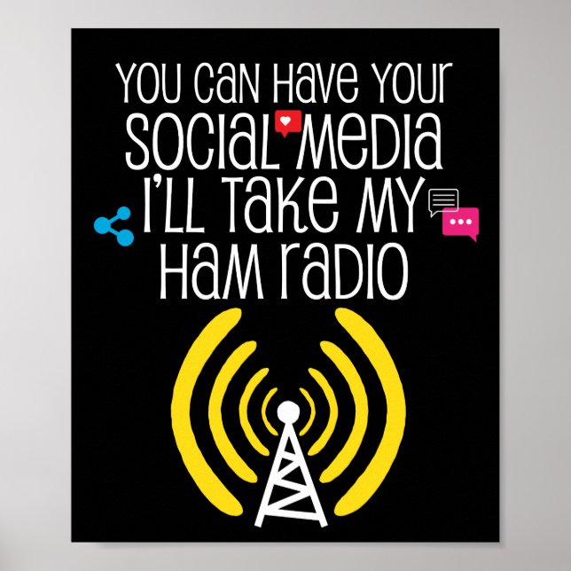 Poster Funny Ham Radio Opérateur CB Radio Amateur Cadeau (Devant)